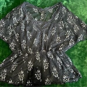 Elegant Black Lace Women's Top
